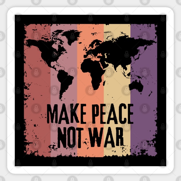 Make Peace Not War World Map Sticker by Hepi Mande